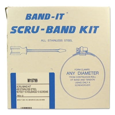Juegos de abrazaderas Scru-Band, 3/8 pulg., transmisión por tornillo sin fin, acero inoxidable