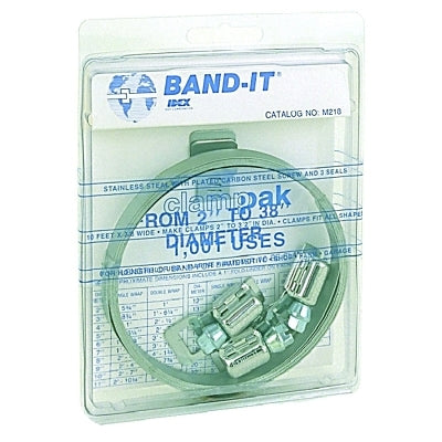 Juego de abrazaderas Clamp-Pak, 3/8 pulg. x 0,015 pulg. x 10 pies, acero inoxidable