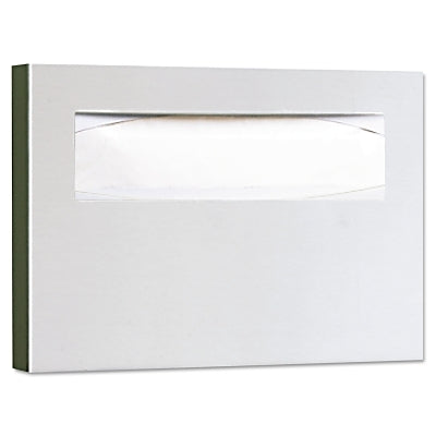 Dispensador de fundas para asiento de inodoro de acero inoxidable, 15 3/4 x 2 x 11, acabado satinado