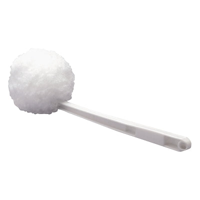 Trapeador de tazón Deluxe, mango de 25 cm, cabezal de 5 cm de diámetro, plástico, blanco