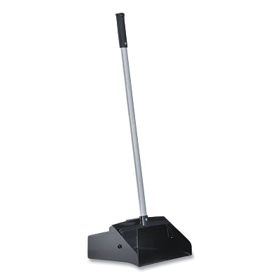 Hallway dustpan, 37 inches long x 11-3/4 inches wide, plastic/aluminum, black/silver