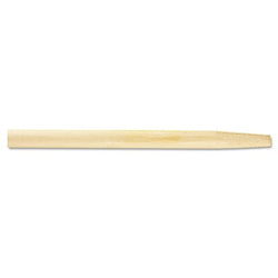 Tapered end broom handle, lacquered hardwood, 54 inches long x 1-1/8 inches in diameter, natural