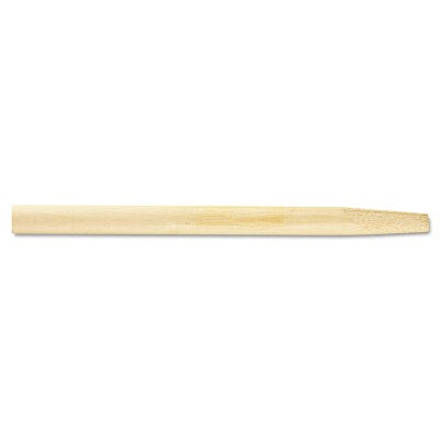 Tapered end broom handle, lacquered hardwood, 54 inches long x 1-1/8 inches in diameter, natural