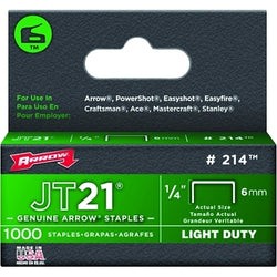 Grapas tipo JT21®, 1/4 pulg., 1000 por caja