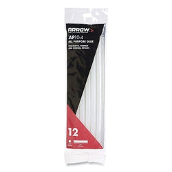 Multipurpose glue sticks, 1/2 inch diameter x 10 inches long, 12 units per bag