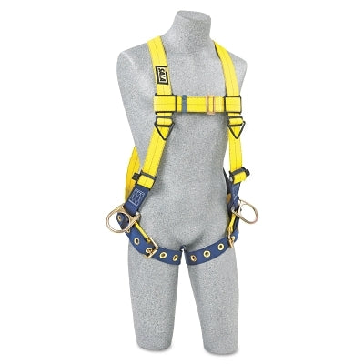 Delta vest-type positioning harness with side and rear D-rings, medium size, with tab