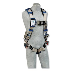 Arnés de escalada estilo chaleco ExoFit STRATA™, anillos en D delanteros y traseros, tamaño mediano, conexión rápida Tri-lock Revolver™