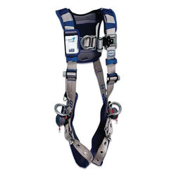Arnés de posicionamiento/escalada estilo chaleco ExoFit STRATA™, anillos en D en espalda, frente y cadera, tamaño mediano, conexión rápida Duo-Lok™
