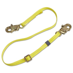 Cordón de posicionamiento ajustable, 1,8 m, conexión con gancho a presión, capacidad de 140 kg, amarillo