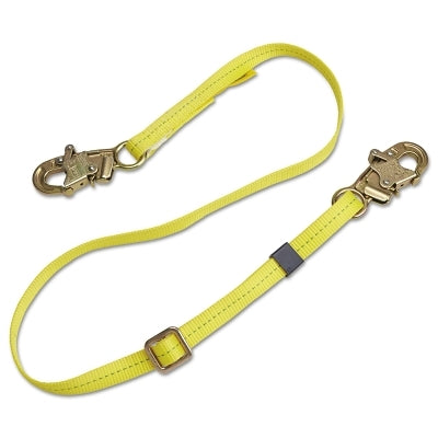 Cordón de posicionamiento ajustable, 1,8 m, conexión con gancho a presión, capacidad de 140 kg, amarillo