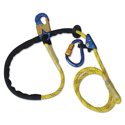 Adjustable positioning lanyards for pole climbers, 8 ft, safety hook, 310 lb