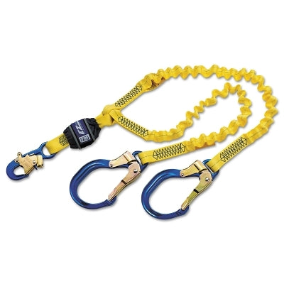 Eslinga amortiguadora de impactos EZ-Stop™ 100% con amarre, amarilla, 1,8 m, capacidad de 140 kg, ganchos de presión/reforzado