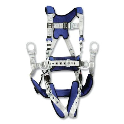 Arnés de seguridad para escalada en torre ExoFit™ X100 Comfort, con anillas en D traseras, delanteras y de cadera, talla extragrande, hebilla de conexión rápida con pasador