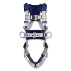 Arnés de seguridad ExoFit™ X100 Comfort para trabajos en hierro, con posicionamiento en construcción, anillos en D para espalda y cadera, tamaño mediano, hebilla de cierre rápido/de lengüeta