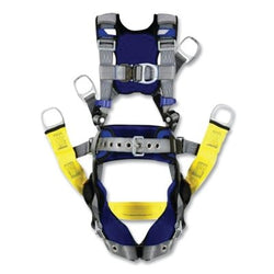 Arnés de seguridad ExoFit™ X200 Comfort para petróleo y gas, con anillos en D delanteros y traseros en la cintura y extensibles, tamaño pequeño, ajuste rápido/revólver con hebilla de lengüeta