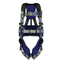 Arnés de seguridad para escalada y posicionamiento ExoFit™ X300 CMFRT para construcción, con anillos en D en la espalda, el frente y la cadera, 2x LRG, lengüeta/cierre automático de control de velocidad