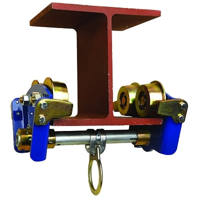 Carro de viga en I, brida de 3" a 8" de ancho, hasta 11/16" de espesor, capacidad de carga de 310 lb, accesorio de abrazadera