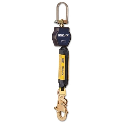 Línea de vida autorretráctil Nano-Lok™ para recogedores de pedidos, 1,8 m, gancho de seguridad, 182 kg, cinta, una sola pierna