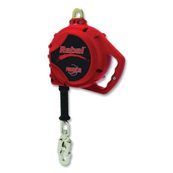 Self-retracting cable lifeline, webbing, 11 feet, snap hook