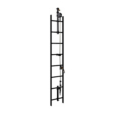 Sistema de seguridad vertical con cable Lad-Saf™, soporte de peldaño, 2 usuarios, acero galvanizado