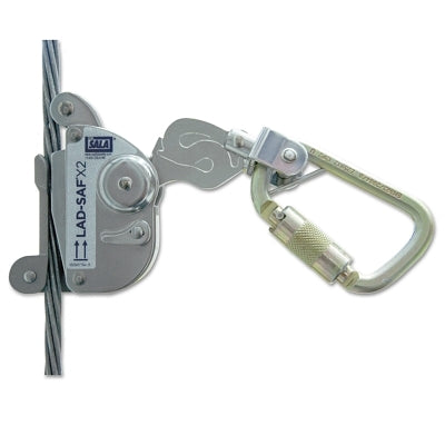Manguitos de cable desmontables Lad-Saf X2, 11/16", conector de compuerta autoblocante/de cierre