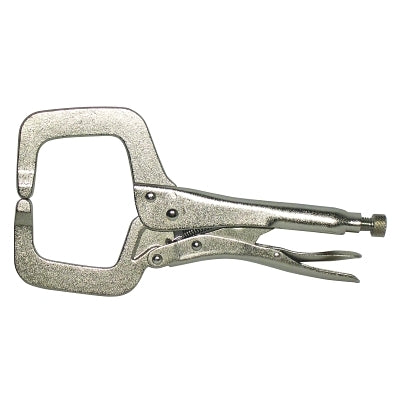 Locking C-clamp, 2.625" throat depth, 11" overall length, chrome plated, 3-3/4" opening size