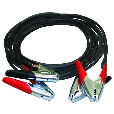 Cables de refuerzo, 4 AWG, abrazaderas rojas/negras, 15 pies, cables negros