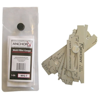 Medidor de filetes de soldadura con estuche, calibre 22, acero inoxidable