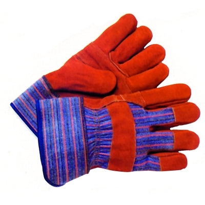 Guantes de trabajo, grandes, de piel de vaca, azules