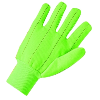 Cotton/polyester gloves with double palm and plush finish, knitted cuffs, natural color, large size