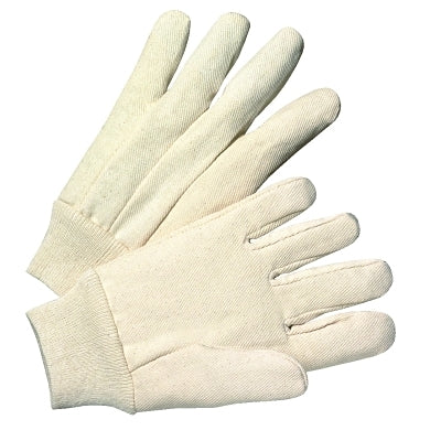 Guantes de lona de algodón de primera calidad con una sola palma, puños de punto, color natural, talla grande