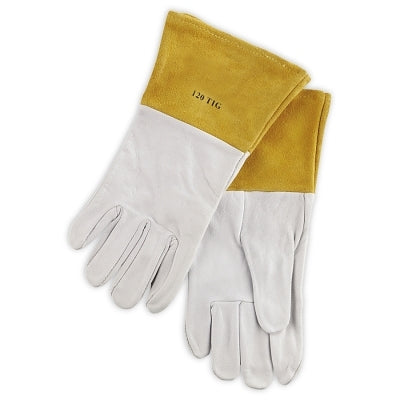 Guantes de soldadura Capeskin 120-TIG, grandes, blanco/bronceado, puños de 4 pulgadas, sin forro