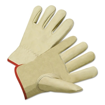 Guantes de conductor de piel de vacuno de grano estándar, talla extragrande, sin forro, color tostado