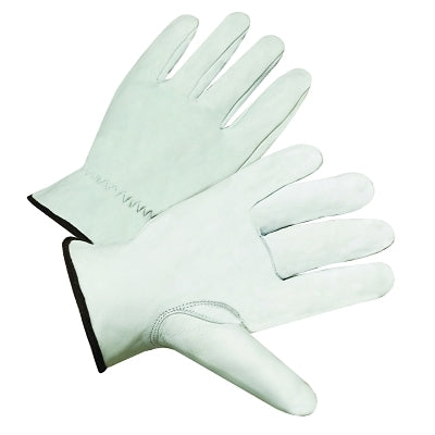 Guantes de conductor de piel de cabra flor premium, tamaño pequeño, sin forro, color blanco