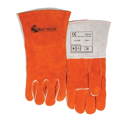 Guantes de soldadura de cuero premium COMFOflex®, piel de vacuno serraje, grandes, color rojizo