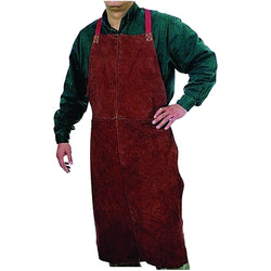 Apron with bib made of cowhide, 61 cm wide x 91 cm long, golden brown color