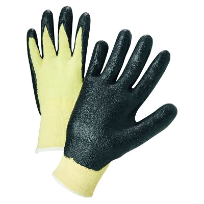 Guantes de Kevlar recubiertos de nitrilo, talla extra grande, amarillo/negro