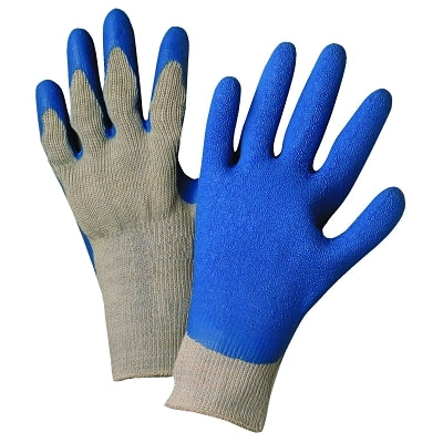 Guantes recubiertos de látex, grandes, azul/gris