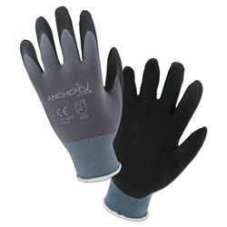 Nitrile-coated gloves dipped in microfoam, small size, black/grey