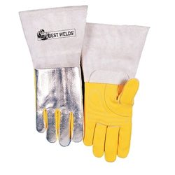 Guantes de soldadura resistentes a altas temperaturas, piel de vacuno de grano superior, extragrandes, color canela, COMFOflexB