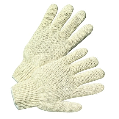 Guantes de punto de hilo sin costuras, calibre 7, peso estándar, grandes, puños de punto, color natural