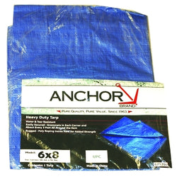 Multipurpose tarpaulin, 4.8 m wide x 6 m long, polyethylene, blue