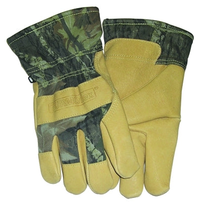 Guantes para clima frío, grandes, de piel de cerdo, dorados