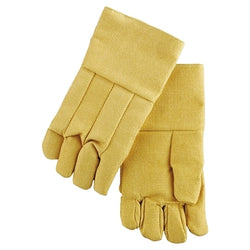 Heat-resistant gloves with wool lining, fiberglass, yellow, large