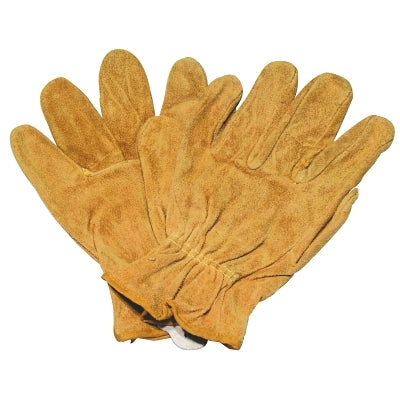Guantes de conductor de piel de vacuno servida, grandes, sin forro, color rojizo