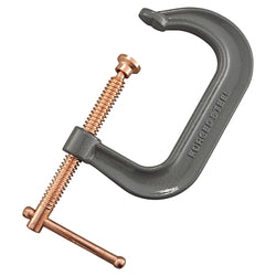 Forged C-clamp, sliding pin handle, 6-inch throat depth, 10-inch length