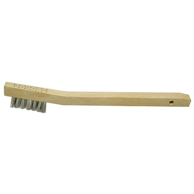 Cepillo de martillo cincelador, 3 x 7 filas, alambre de acero inoxidable, mango de madera curvada