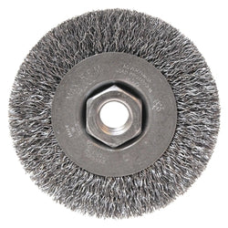Cepillo de rueda ondulado de uso liviano, 4 pulgadas de diámetro x 1/2 pulgada de ancho, alambre de acero al carbono de 0,014, 14000 RPM