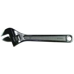 Adjustable wrench, 12" long, 1-1/2" opening, chrome plated