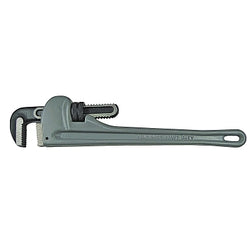 Aluminum pipe wrench, 15° head angle, forged steel jaws, 24 inches